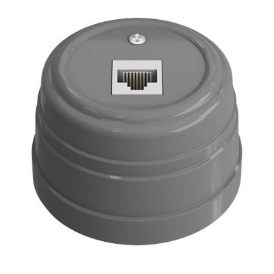 Ретро розетка компьютерная Мезонин, коллекция Усадьба, пластик, серый Ретро розетка компьютерная Мезонин, коллекция Усадьба, пластик, серый