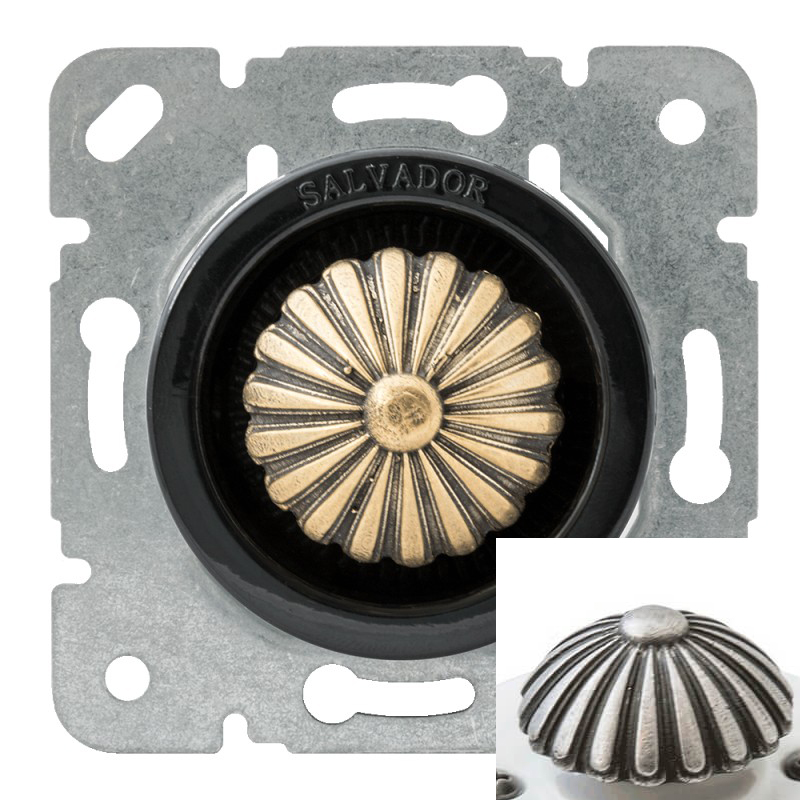 Ретро выключатель Salvador, диммер, внутренний монтаж, черный