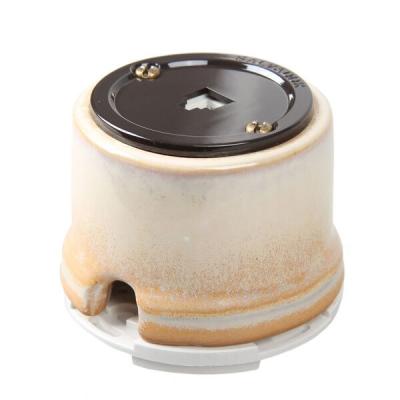 Ретро розетка телефонная Salvador, фарфор, наружный монтаж, бежевый Ретро розетка телефонная Salvador, фарфор, наружный монтаж, бежевый