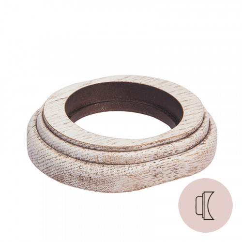 Ретро рамка на бревно Salvador, дерево, наруж.монтаж, овал, выбел.дуб с кор.патиной (под заказ)