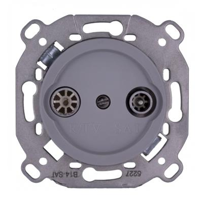 Ретро розетка ТВ (sat) Bironi, коллекция Шедель Бриз, пластик, скрытый монтаж, титан матовый