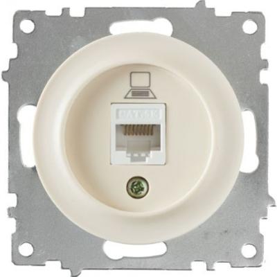 Розетка компьютерная 1xRJ45 кат.5e, цвет бежевый