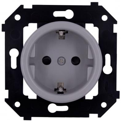 Ретро розетка электрическая Bironi, коллекция Шедель, пластик, скрытый монтаж, титан