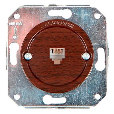 Ретро розетка телефонная Salvador, пластик, внутренний монтаж, вишня Ретро розетка телефонная Salvador, пластик, внутренний монтаж, вишня