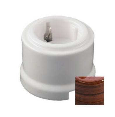 Ретро розетка Retrika, электрическая, с заземл.контактом, керамика, орех