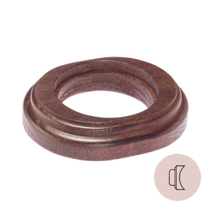 Ретро рамка на бревно Salvador, дерево, наружний монтаж, овал, венге (только под заказ)