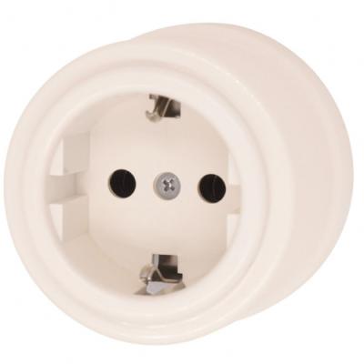 Ретро розетка электрическая Bironi, коллекция Лизетта, пластик, песочное золото Ретро розетка электрическая Bironi, коллекция Лизетта, пластик, песочное золото