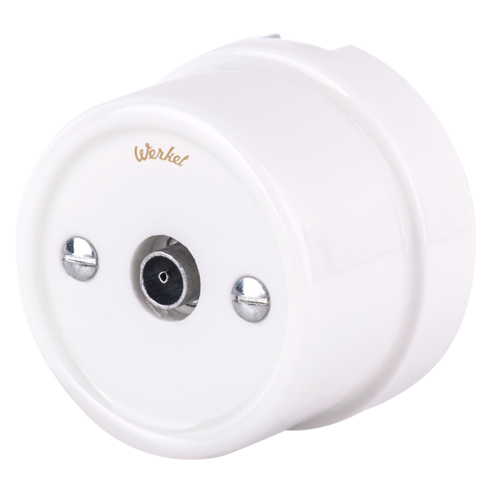Качественная картинка Ретро розетка ТВ Werkel, керамика, белый
