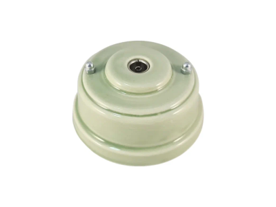 Ретро розетка ТВ Леанза фарфор verde (зеленый) серебристая фурнитура