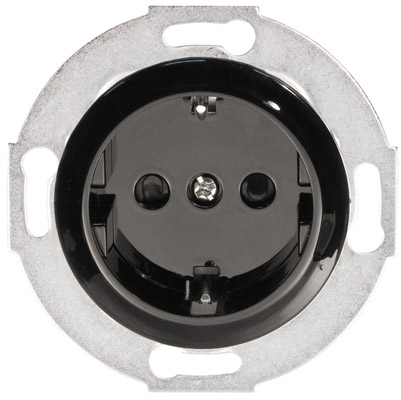 Розетка электрическая LKstudio, серия Vintage, пластик, черный