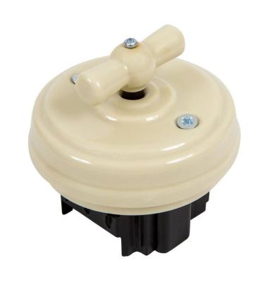 Ретро выключатель, фарфор, без подъемной рамки, коллекция Новая Голландия, слоновая кость