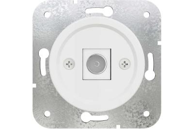 Ретро розетка ТВ (sat) Мезонин, серия Лахта, коллекция Оптима, пластик, скрытый монтаж, белый