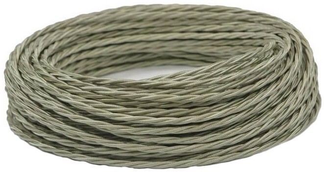 Качественная картинка Ретро провод витой Interior wire титановый шелк