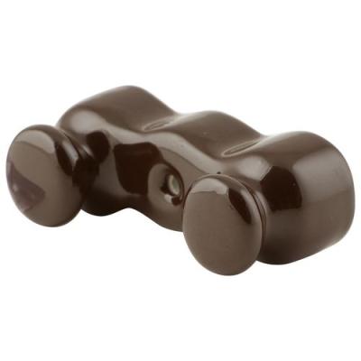 Изолятор двойной Salvador, фарфор, коричневый