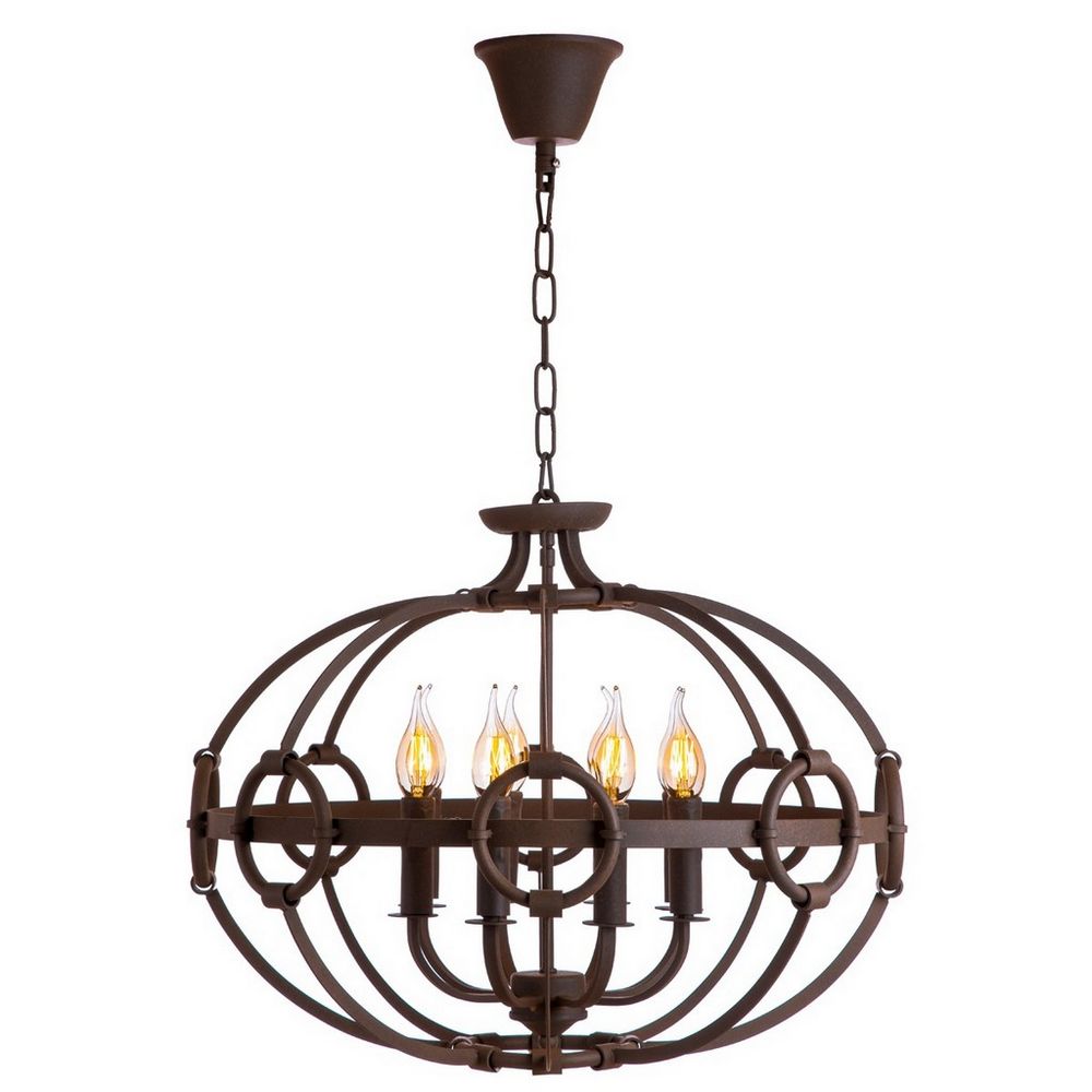 Качественная картинка LOFT134 Люстры Подвесные люстры 8x60 Вт Цоколь E14 H 470 D580 Металлическая арматура цвета красной б