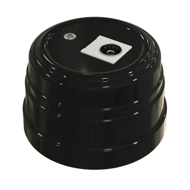 Качественная картинка Ретро розетка ТВ Мезонин, коллекция Усадьба, пластик, черный