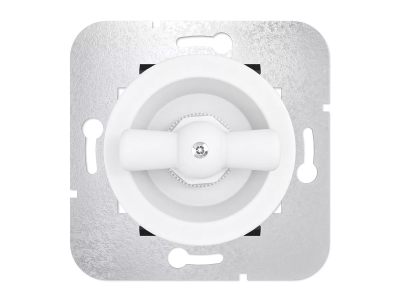 Ретро выключатель Мезонин, серия Лахта, Оптима, пластик, скрытый монтаж, белая ночь