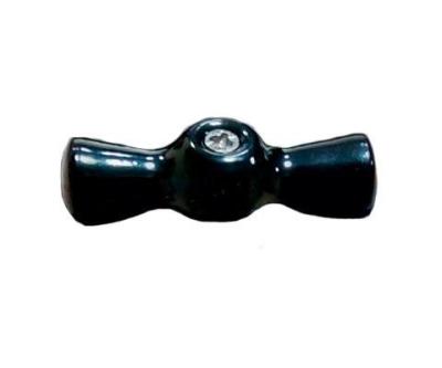 Керамическая ручка "бантик" для поворотного выключателя ЦИОН, цвет черный глянец