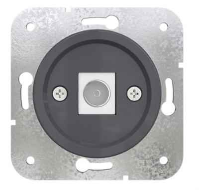 Ретро розетка ТВ (sat) Мезонин, серия Лахта, коллекция Оптима, пластик, скрытый монтаж, серый