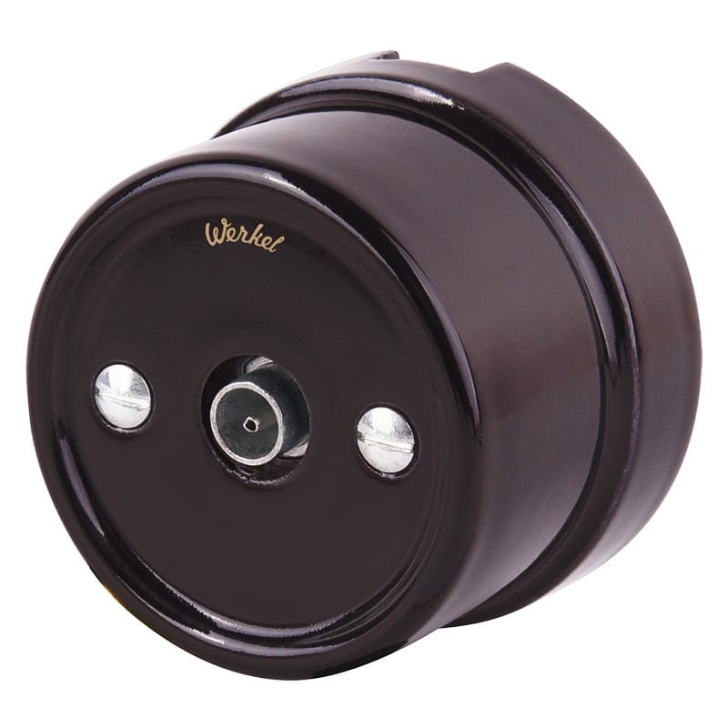 Качественная картинка Ретро розетка ТВ Werkel, керамика, коричневый