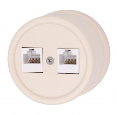 Ретро розетка компьютерная Bironi, коллекция Лизетта, пластик, песочное золото Ретро розетка компьютерная Bironi, коллекция Лизетта, пластик, песочное золото