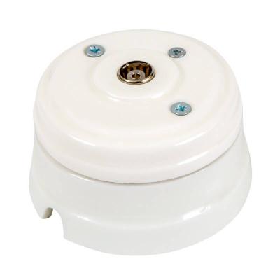 Ретро розетка ТВ Мезонин, коллекция Новая Голландия, фарфор, с подъемной рамкой, белый