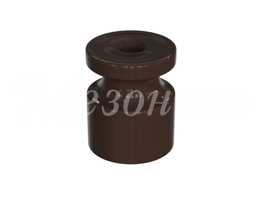 Качественная картинка Ретро изолятор Мезонин, коллекция Усадьба, пластик, D20х24мм, коричневый