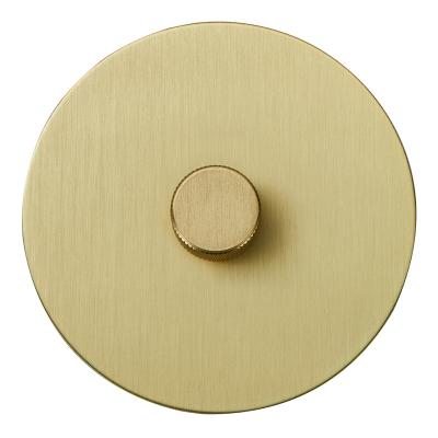 Выключатель Salvador "Арт", скрытый монтаж, диммер, накладка металл круг, золото