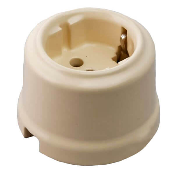 Качественная картинка Ретро розетка электрическая Retrika керамика слоновая кость