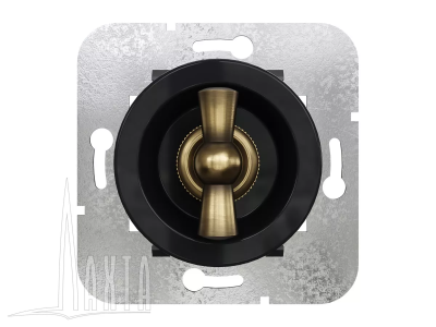 Ретро выключатель Мезонин, серия Лахта, Престиж, пластик, скрытый монтаж, черный, бронза