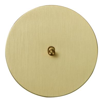 Выключатель Salvador "Арт", скрытый монтаж, кнопка-капля, накладка металл круг, золото