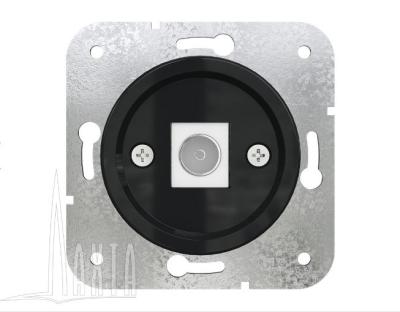 Ретро розетка ТВ (sat) Мезонин, серия Лахта, коллекция Оптима, пластик, скрытый монтаж, черный