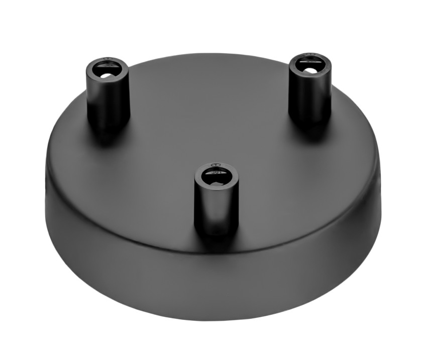 Качественная картинка Потолочная база Sun Lumen, диаметр 100 мм, высота 25 мм, цвет черный (арт. 058-476)