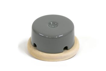 Ретро распределительная коробка Interior Electric, керамика, серый (на деревянной подлож)