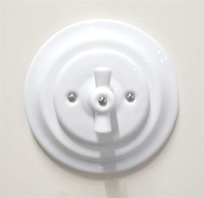 Ретро выключатель Retrika, Colony, внутренний монтаж, керамика, белый