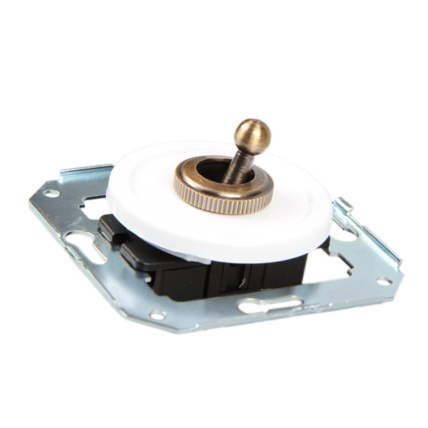 Ретро выключатель Salvador, фарфор, внутренний монтаж, тумблер, белый Ретро выключатель Salvador, фарфор, внутренний монтаж, тумблер, белый