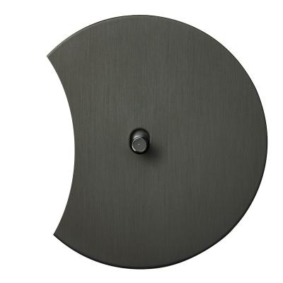 Выключатель Salvador "Арт", скрытый монтаж, кнопка-цилиндр, накладка металл полукруг, антрацит