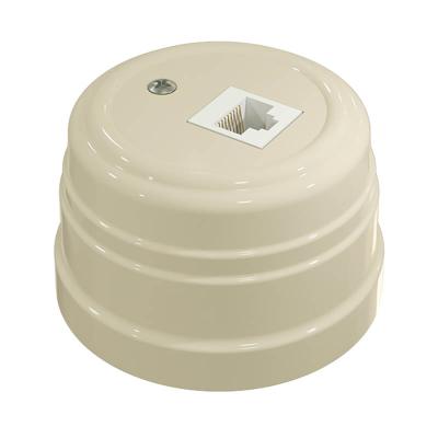 Ретро розетка компьютерная Мезонин, коллекция Усадьба, пластик, слоновая кость Ретро розетка компьютерная Мезонин, коллекция Усадьба, пластик, слоновая кость