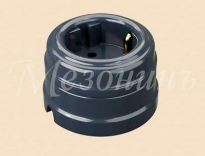 Ретро розетка электрическая Мезонин, коллекция Новая Голландия, фарфор, серая гавань