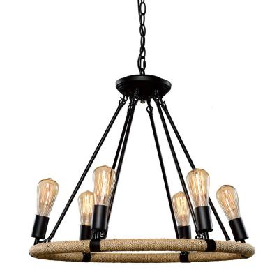 LOFT IT Люстры Подвесные люстры 6x60 Вт Цоколь E27 D 630 H 600 Арматура - металл, пеньковый канат, ц LOFT IT Люстры Подвесные люстры 6x60 Вт Цоколь E27 D 630 H 600 Арматура - металл, пеньковый канат, ц