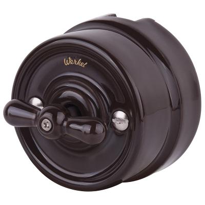 Изображение Ретро выключатель Werkel, керамика, коричневый