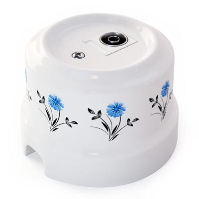 Ретро розетка ТВ Lindas керамика белый (с узором васильки) Ретро розетка ТВ Lindas керамика белый (с узором васильки)