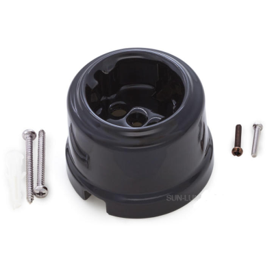 Корпус ретро розетки Sun Lumen, керамика, черный