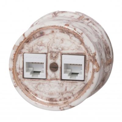Ретро розетка компьютерная Bironi, коллекция Лизетта, керамика, мрамор Ретро розетка компьютерная Bironi, коллекция Лизетта, керамика, мрамор