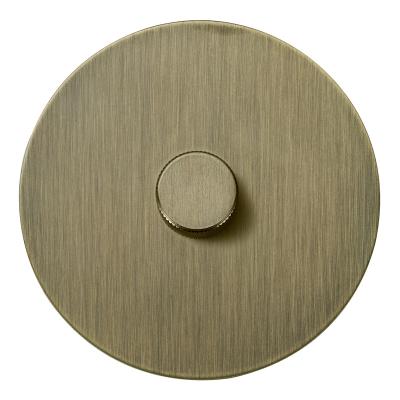 Выключатель Salvador "Арт", скрытый монтаж, диммер, накладка металл круг, бронза