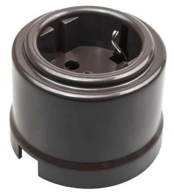 Ретро розетка электрическая Bironi, коллекция Лизетта, пластик, коричневый Ретро розетка электрическая Bironi, коллекция Лизетта, пластик, коричневый