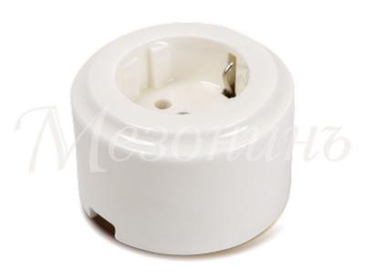 Ретро розетка Мезонин, серия CILINDRO, коллекция Новая Голландия, фарфор, белый