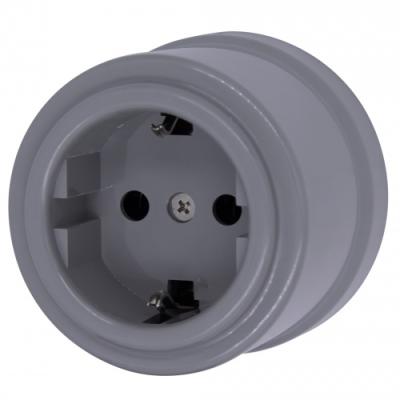 Ретро розетка электрическая Bironi, коллекция Лизетта, пластик, титан