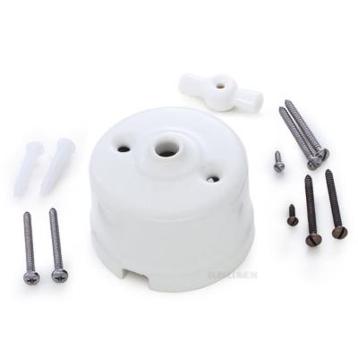 Корпус ретро выключателя Sun Lumen, керамика, поворотный, белый