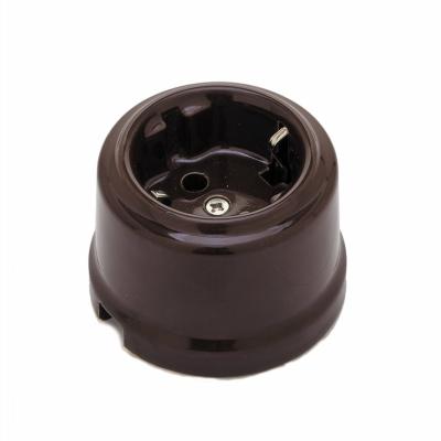 Ретро розетка Sun Lumen, керамика, коричневый Ретро розетка Sun Lumen, керамика, коричневый